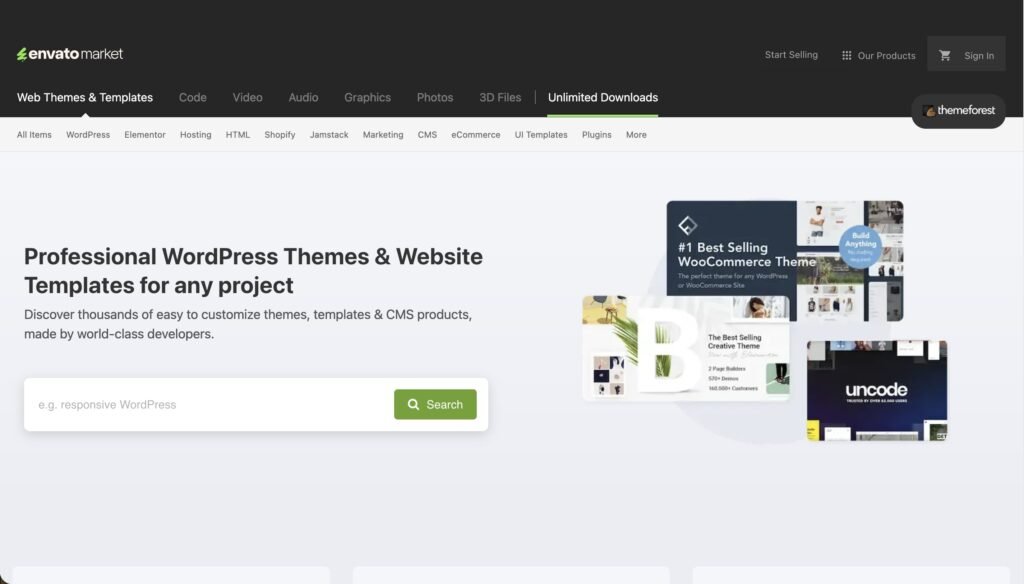 marketplace de theme wordpress theme forest