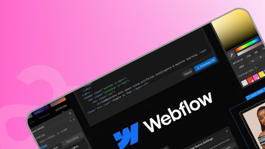capture d'écran de webflow