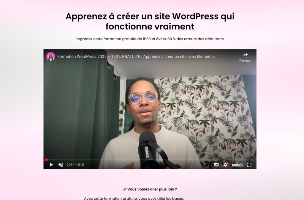 Mini formation gratuite en vidéo qui est notre lead Magnet principal sur notre site