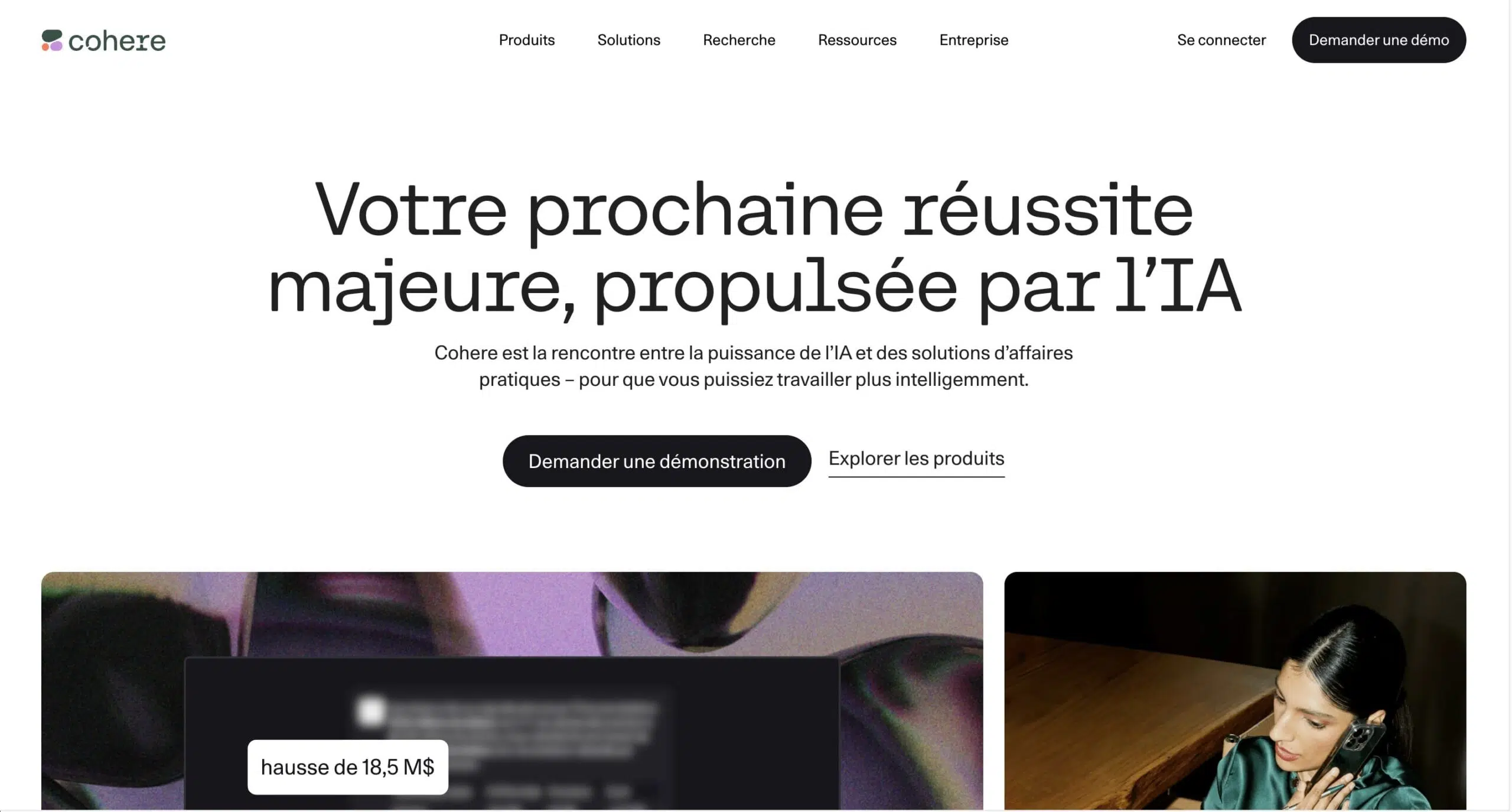 Exemple de design tendance en 2026 , le cas de cohere.com et son effet IA (Barely There UI)