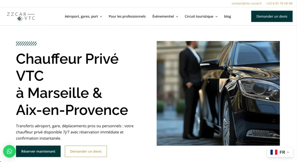 site web chauffeur privé VTC 